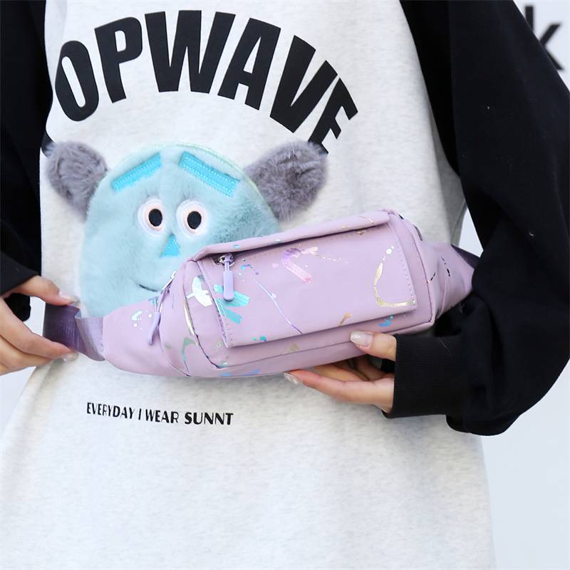 Women's Outdoor Sports Tide Brand Pightns Pack, Running Fitness Mobile Phone Pack, Graffiti INS Fashion Small chest bag