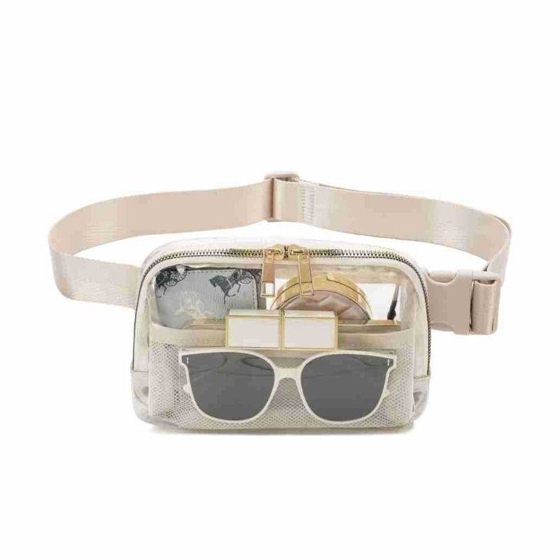 LULU same transparent PVC sports waist bag outdoor chest pack waterproof mobile phone document purse sunglasses bag running bag