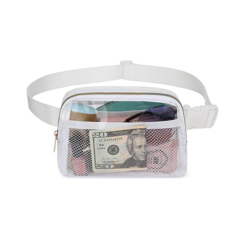 LULU same transparent PVC sports waist bag outdoor chest pack waterproof mobile phone document purse sunglasses bag running bag