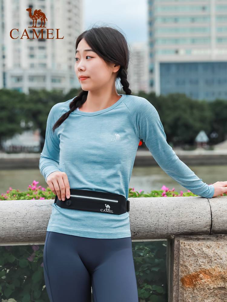 Camel running phone bag, male and female, 2023 new sports bag, light, invisible belt, waterproof running gear
