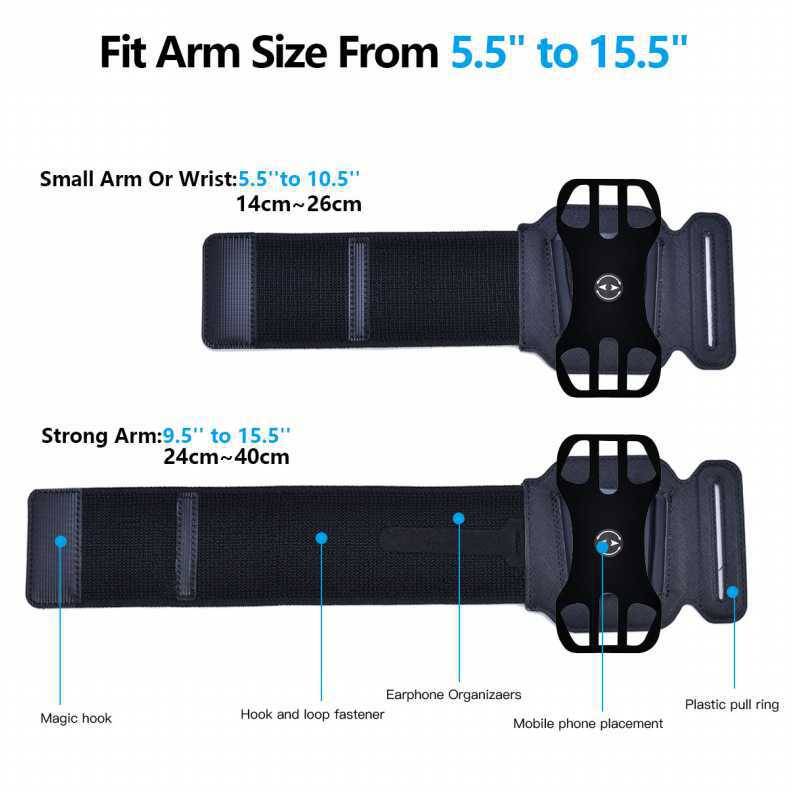 Disclosure GM 4.5 to 7 -inch Sports Mobile Phone Bags Sickness Running Rotating Turning Turn Wells