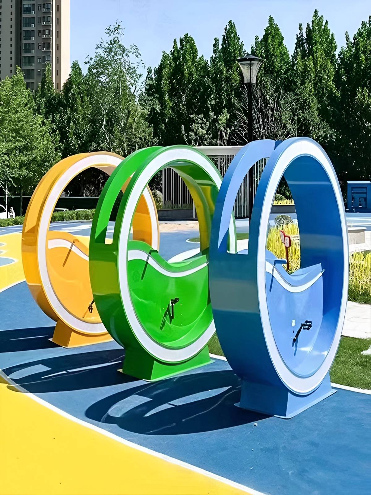 Bicycle Fountain Scenic Area Park Power Generation Bicycle Net Red Pashing Device Outdoor Powerful Amusement Equipment Customization