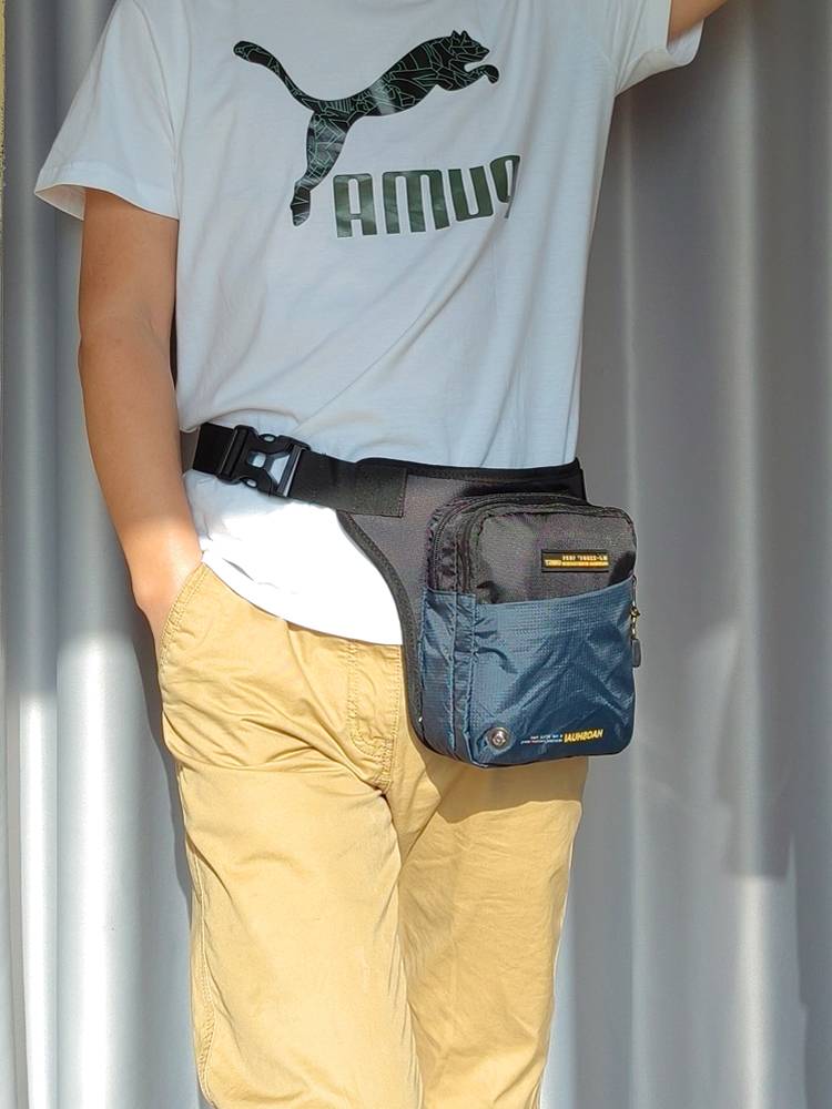 New leisure waist bag men's multi -functional lightweight legs bag riding locomotive Knights small cross -body bag outdoor waterproof chest bag