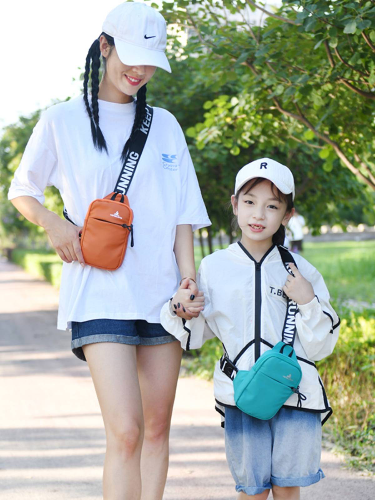 Girls' chest bag outdoor shoulder bag running mobile phone bag pocket bag leisure sports fitness tourism boys small crossbody bag