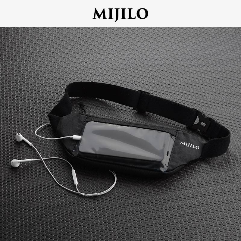 Mikelo mijilo touch screen sports waist bag men's running fitness outdoor bag 7 -inch ultra -thin hidden waistbar bag