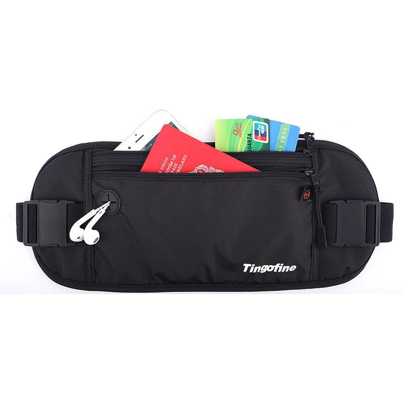 Outdoor anti -theft RFID invisible mobile phone waist bag passport bag multi -functional document package men's and women's sports running close bag