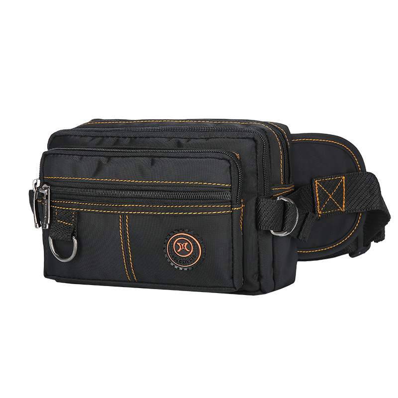 2021 spring new outdoor canvas bag leisure sports running bag men's mobile phone pocket manufacturer
