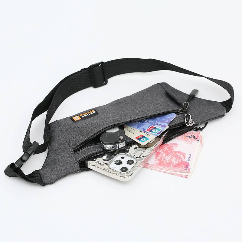 A sports waist bag for a girl's cell phone bag for a man running a marathon with a super thin invisible belt multi-purpose waterproof chest bag