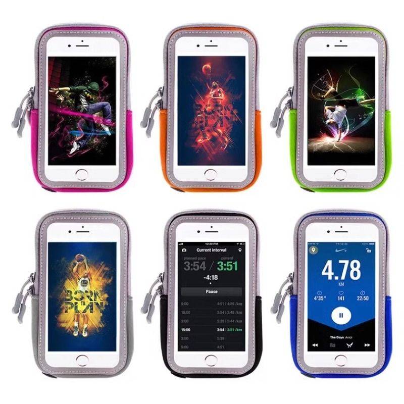 A running arm bag for men and women with an outdoor exercise arm with apples for a general phone set to protect their wrists from sweat