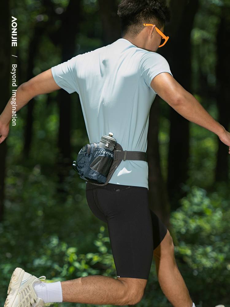A sports waist bag with multi-purpose waterproof outdoors for men and women riding on a mountain marathon mobile phone with a kettle