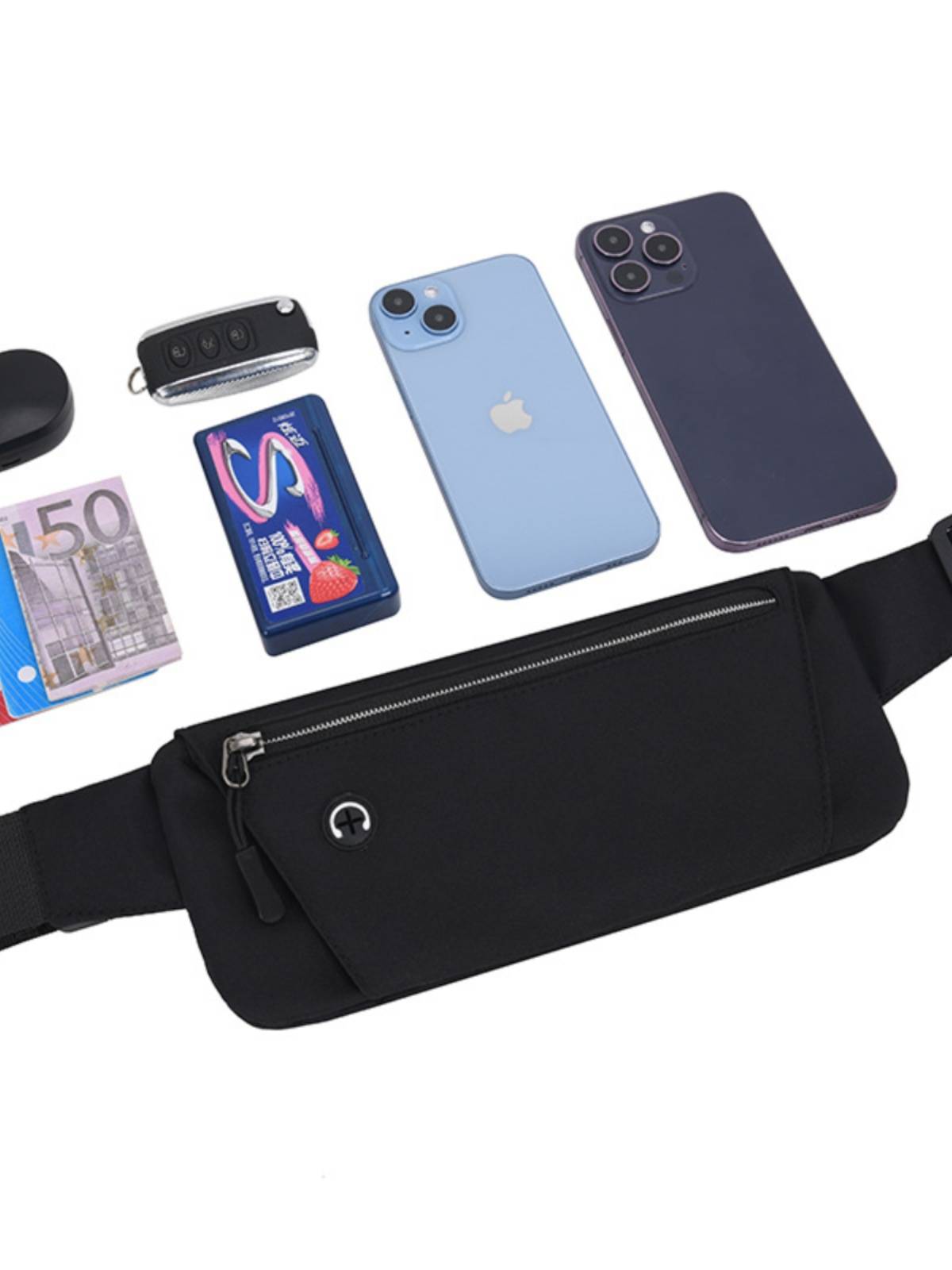 The sports traveler lady, running the waist bag, has a large capacity of zero purses, one-shoulder slashing, outdoor waterproofing