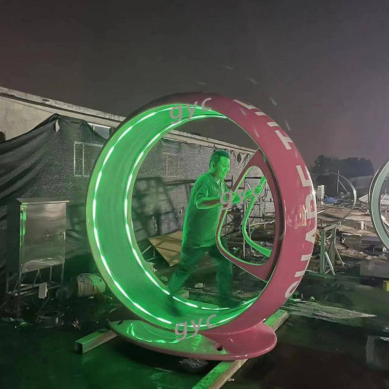 Pink Interactive Entertainment One -in -one Treadmill Unpowered, Multifunctional Fitness Equipment Large Simulation Ham Rolling Wheel