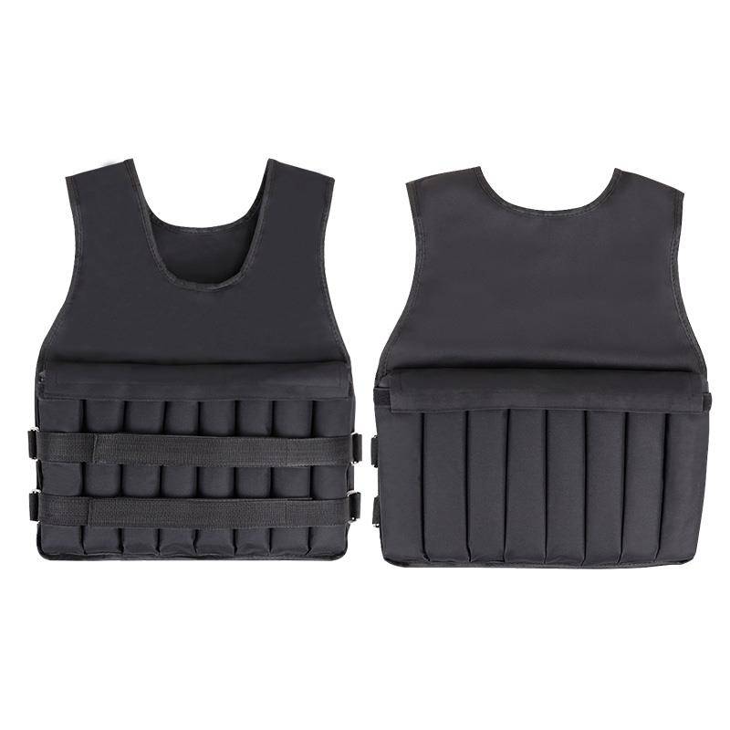 A man and a woman with a heavy vest that regulates the weight of sandsuits and invisible heavy equipment