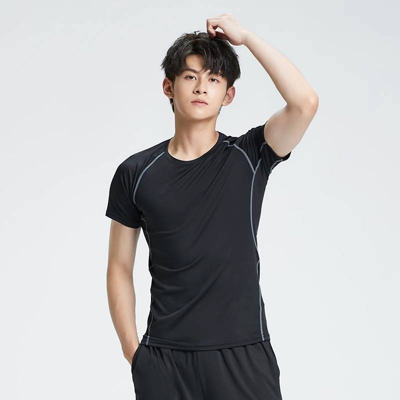 PRO sports tight clothes men's long -sleeved short -sleeved short -sleeved T -shirt running fitness basketball training base top new