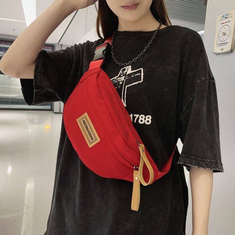Chest bag messenger bag runs canvas bags Korean casual baggage versatile foreign outdoor shoulder bag transparent men and women