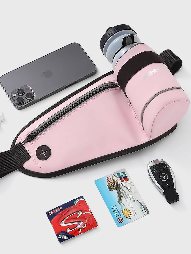 A woman's mobile phone for a man running a marathon with a large waterproof belt to climb the mountain