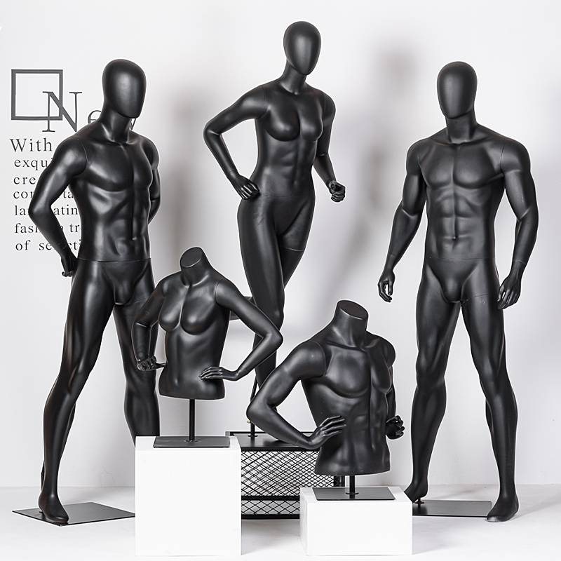 Muscle sports model props, men and women's whole body combination, clothing model shelf running running, showing fake people