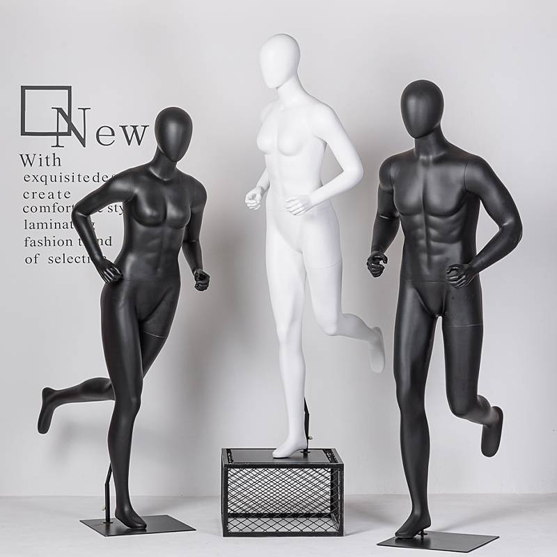 Muscle sports model props, men and women's whole body combination, clothing model shelf running running, showing fake people