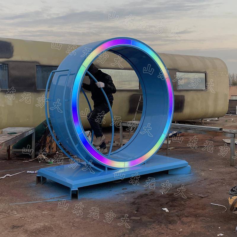 Children's playground live -action version of glowing light with hamster treadmill stainless steel large powerless equipment