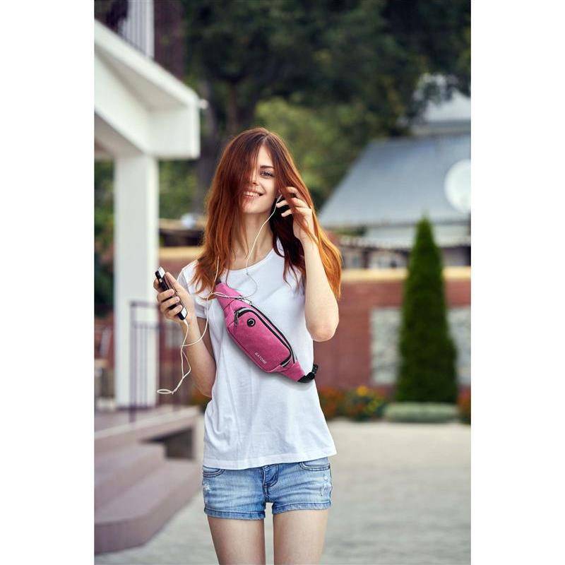 A sports running cell phone with a girl working in summer