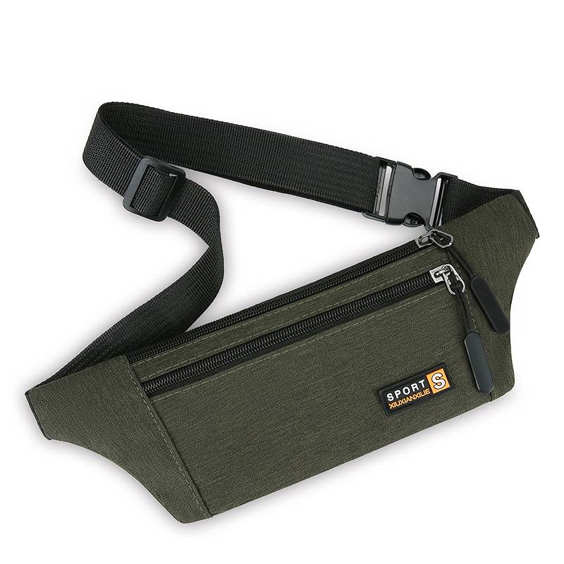 Men and women's outdoor sports waist bag multi -function canvas running anti -theft mobile phone cycling cycling wallet invisible personal men