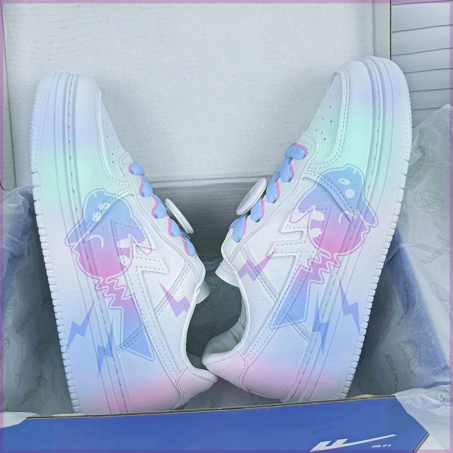 Returning men's shoes 2024 Summer new hand -painted original little white shoes casual shoes fashion lightweight couple shoes sports shoes