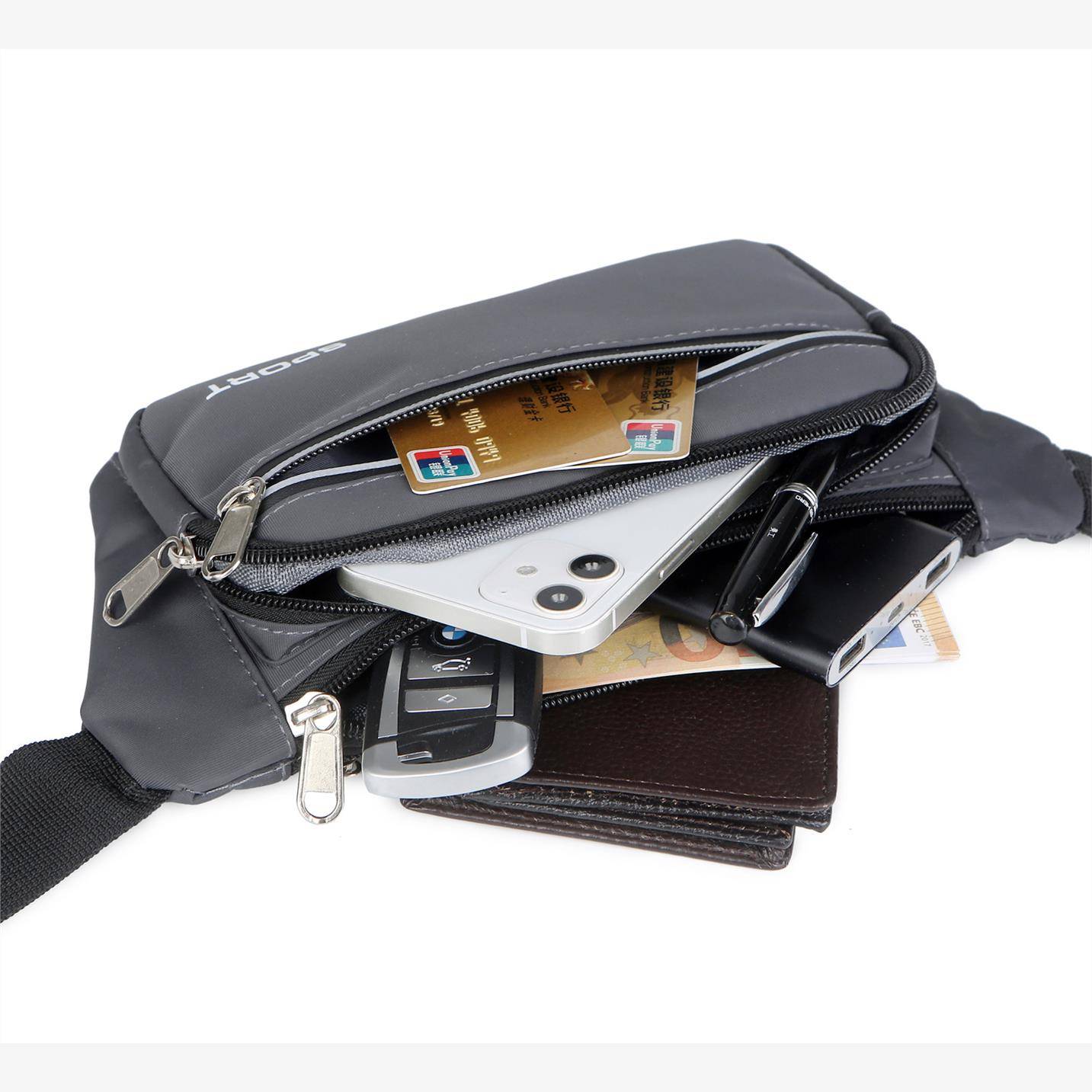 Women's waist bag multi -layer mobile phone bag new men's anti -chest coin bag shoulder bag sports outdoor running business chest bag