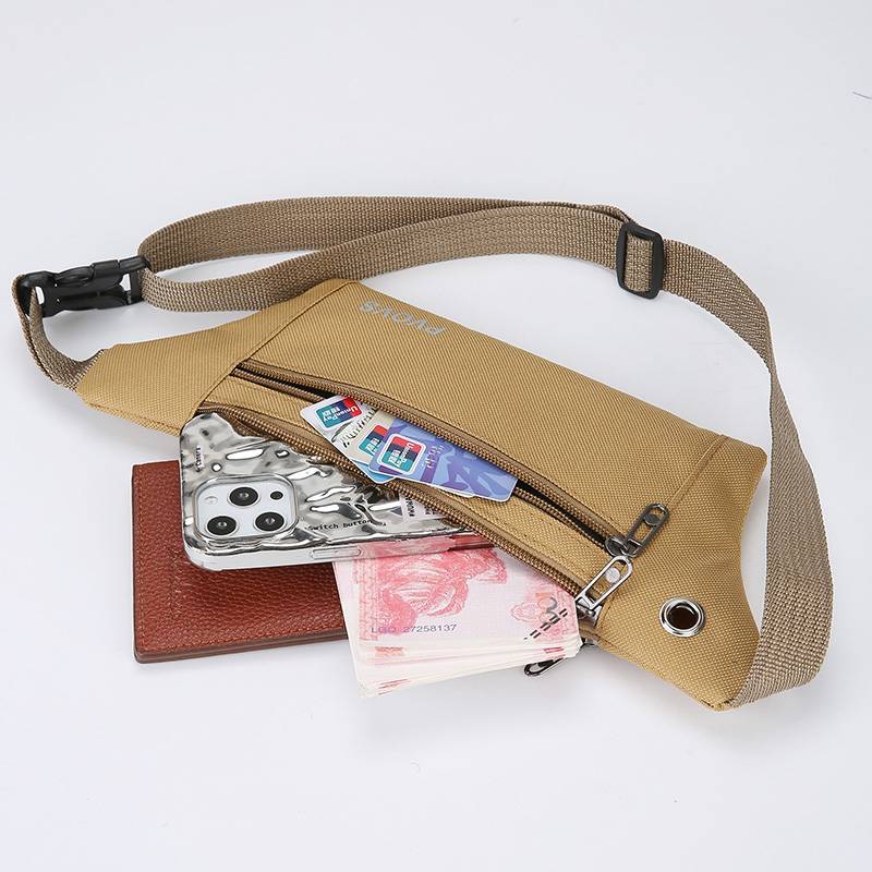 Men and women's outdoor sports waist bag multi -function canvas running anti -theft mobile phone cycling cycling wallet invisible personal men