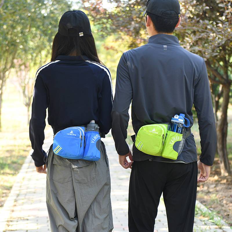 A running waterpot for a man with a backpack for a multi-purpose trip to the mountains