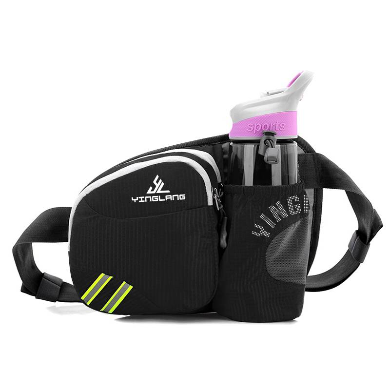A running waterpot for a man with a backpack for a multi-purpose trip to the mountains