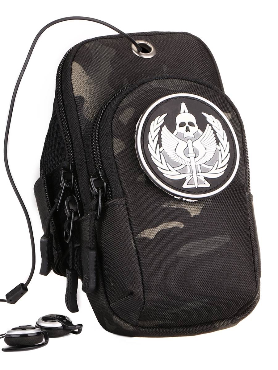 Spring and summer running mobile phone arm bag canvas waterproof arm bag fitness mobile phone wrist bag men's and female outdoor sports mobile phone bag