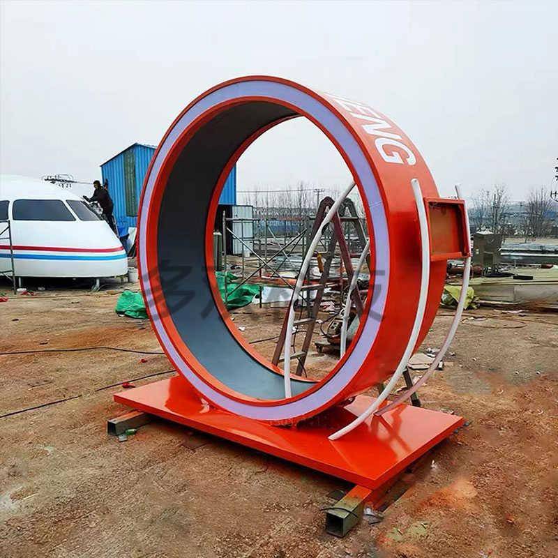 Stainless steel roller real -life hamster treadmill light -emitting drumless kicking tube outdoor amusement equipment Roller rowing machine
