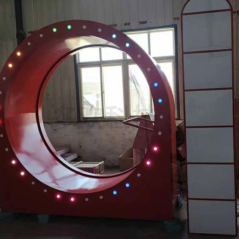 Stainless steel roller real -life hamster treadmill light -emitting drumless kicking tube outdoor amusement equipment Roller rowing machine