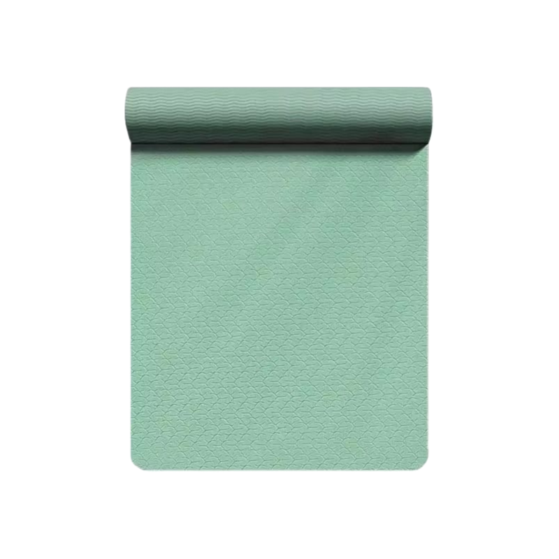 Novice extended TPE yoga cushion sports cushion static fitness pad anti -slip home use shock absorption widened dense floor pad purple