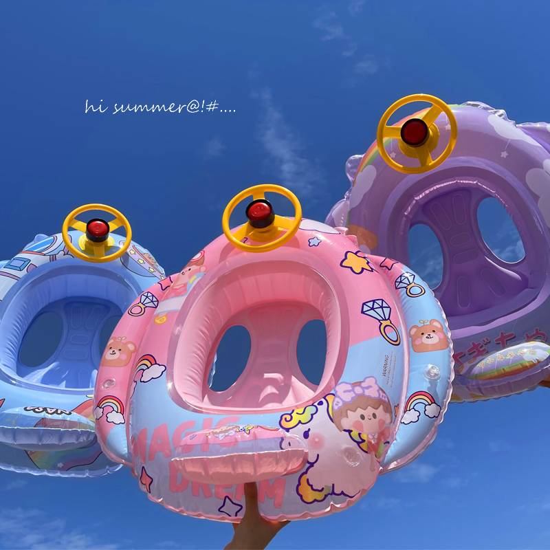 Children's swimming ring hot spring, booming thickened and full -band safety baby swimming ring with rope children, baby drama water