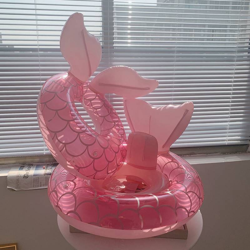 Children's swimming ring hot spring, booming thickened and full -band safety baby swimming ring with rope children, baby drama water