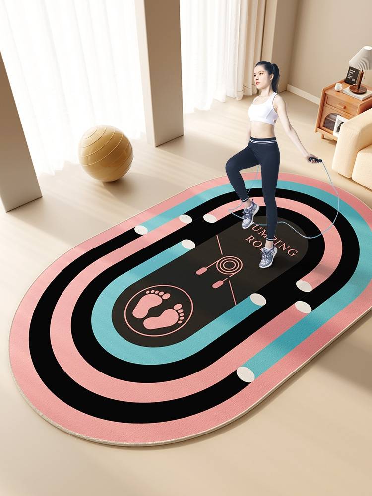 The jump rope pads, the soundproofing, home-based static and smoothing exercise with a thicker and longer yoga pad