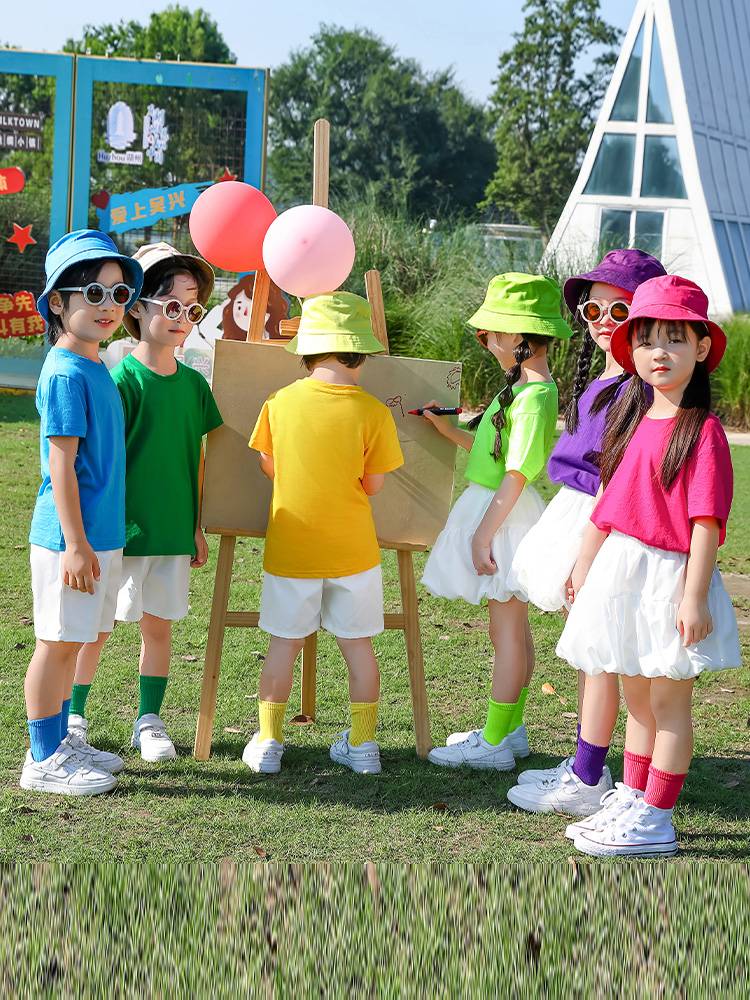June 1 Dance Primary School Specialty Class Server Kindergarten Dance Candy Graduation Photo T -shirt Children's Sky Performance Service