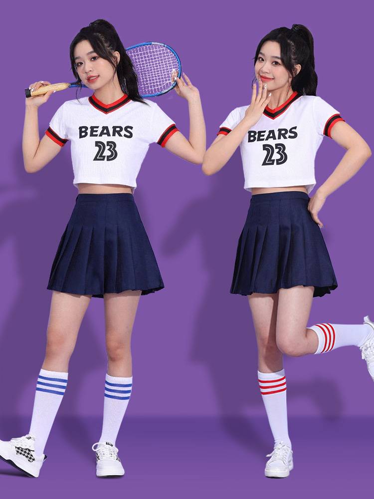 Middle school student modern dance bodybuilding fuck Korean version of jazz dance service women's group set suits adult cheala team clothing