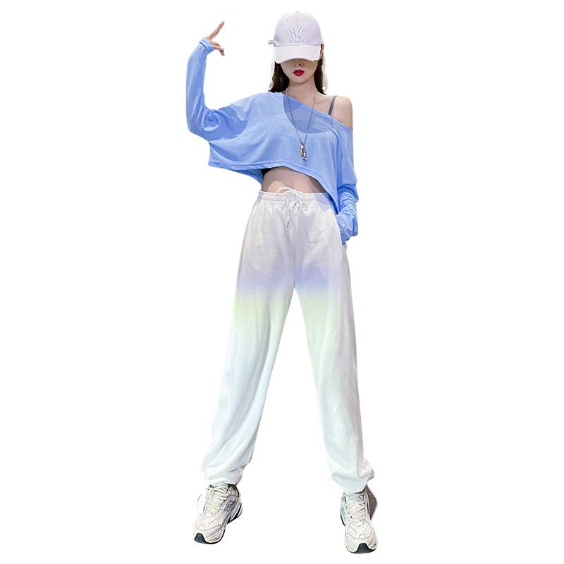Net Red Jazz Dance Female Autumn Modern Dance Fitness Clothing La Row Fuck Student Performance Jazz Street Dance Set