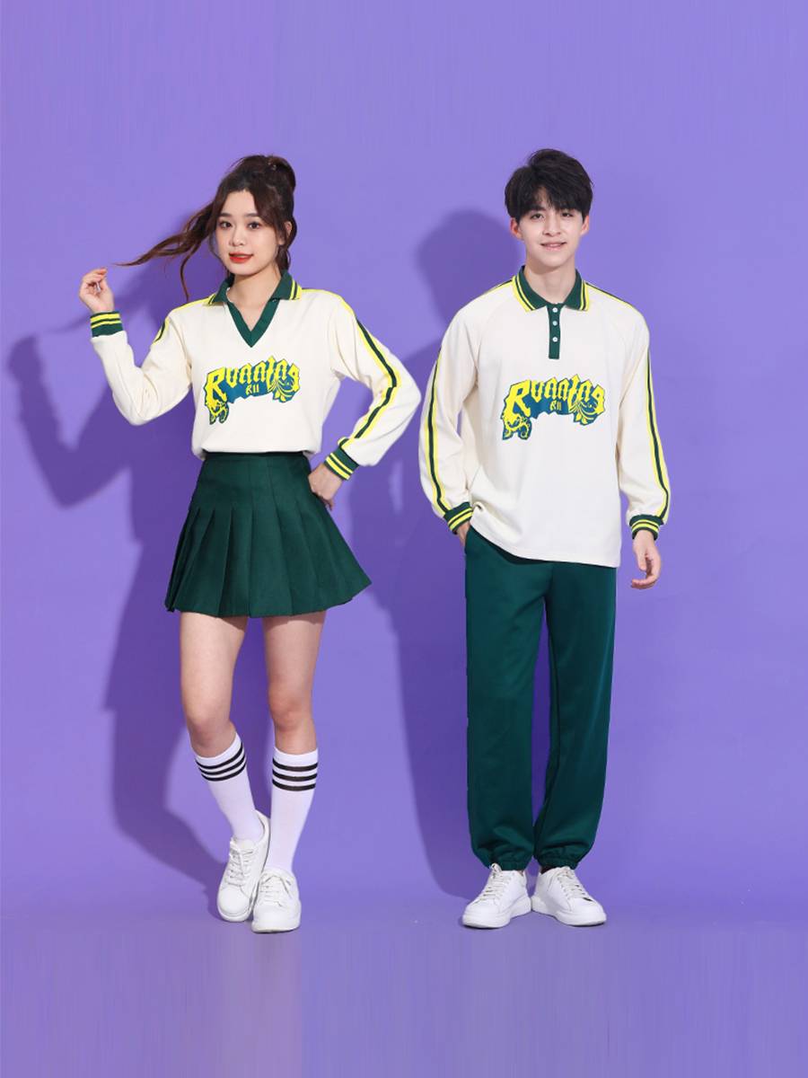 The opening ceremony of the new long -sleeved student sports meeting group Lara team gymnastic dance watch performance la la la fuck clothing