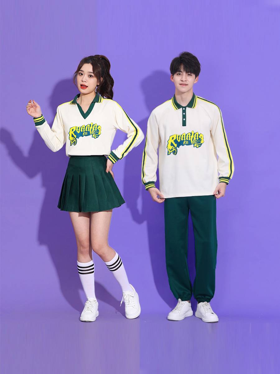 The opening ceremony of the new long -sleeved student sports meeting group Lara team gymnastic dance watch performance la la la fuck clothing