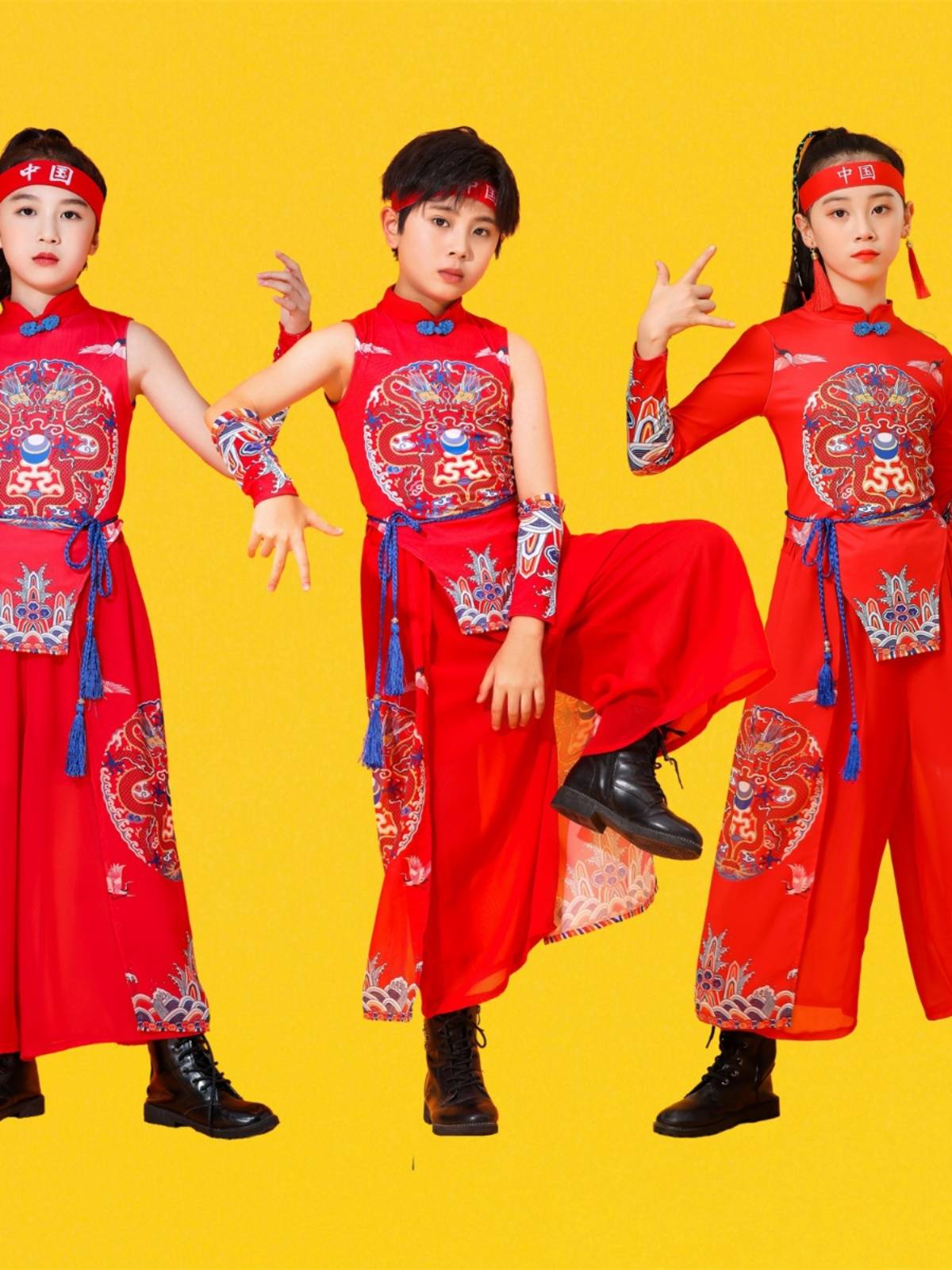 Adult gongs and drum team playing service service Chinese wind waist drum team uniform primary and secondary school student sports meeting bodybuilding suit