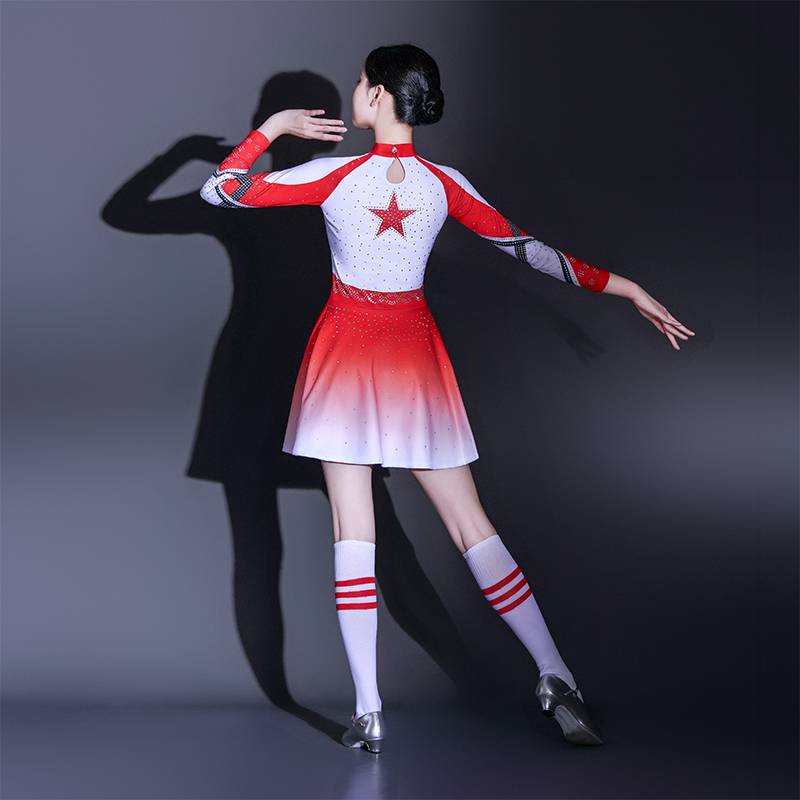 Lara team performed women's adult gymnastics competition sports games group dance clothing cheerleading
