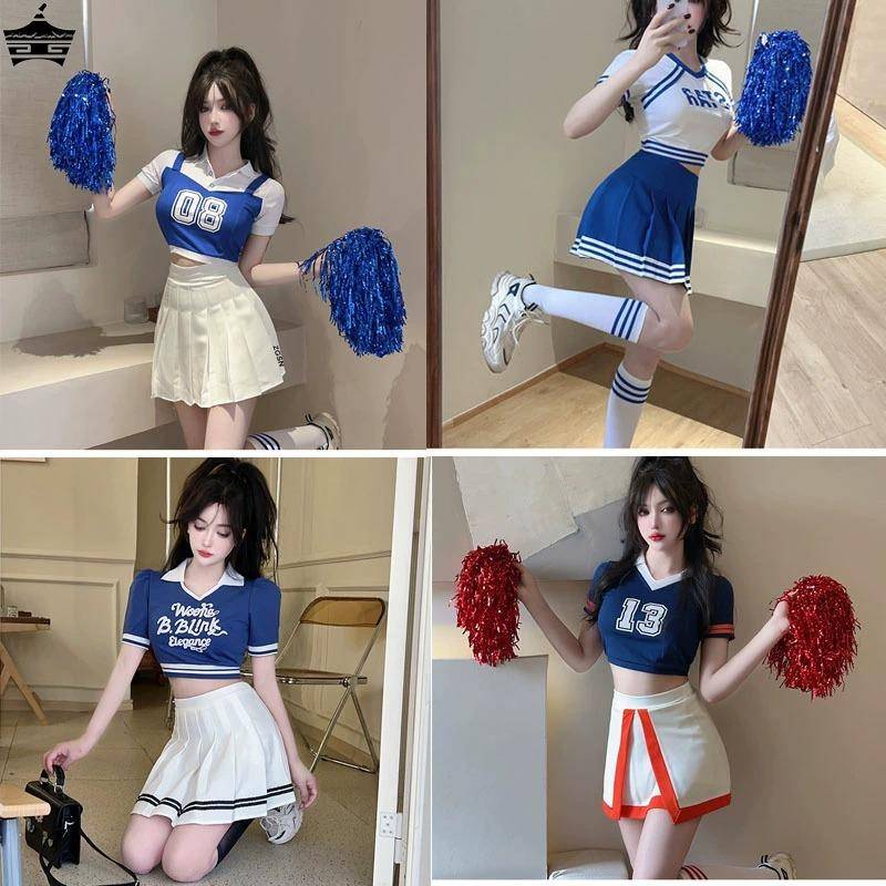Adult La team clothing exposed umbilical jacket Korean female group Lala team performance service college students' gymnastics performance clothes