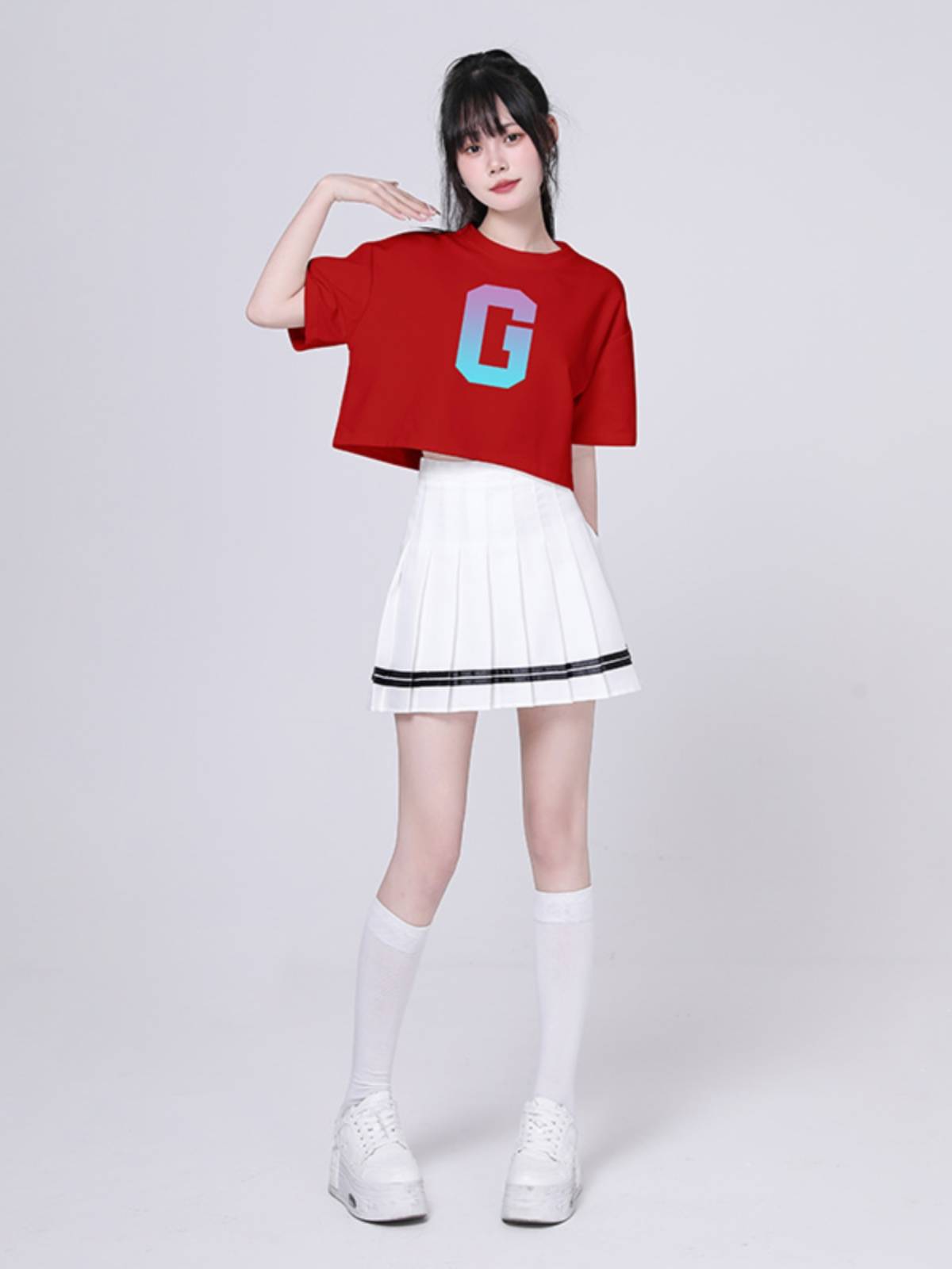 Cheerleader performance service competition service student Youth Games gymnosperum gym latching women's group dancing performance clothing