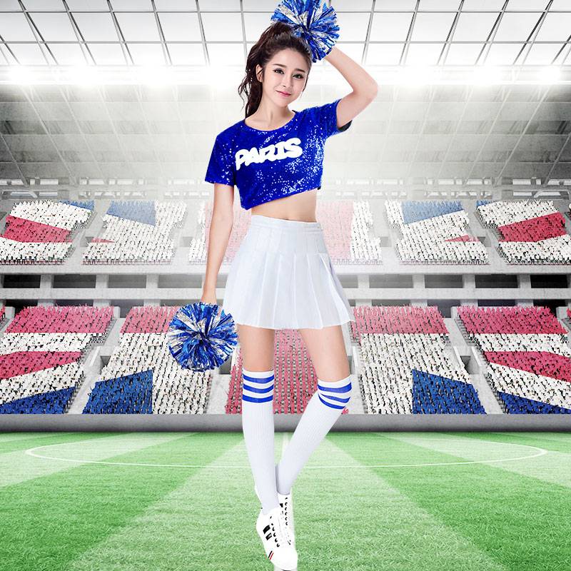 Korean-style cheerleading ladies in adult fine-sweets, college-school cheerleaders dance costumes