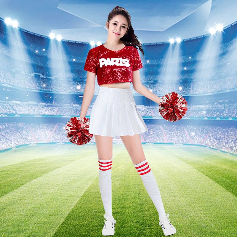 Korean-style cheerleading ladies in adult fine-sweets, college-school cheerleaders dance costumes