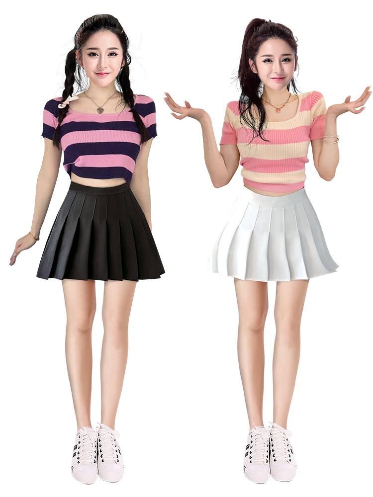 The opening ceremony of the university student sports meeting of the contrasting striped knitted sweater, a laid -gale