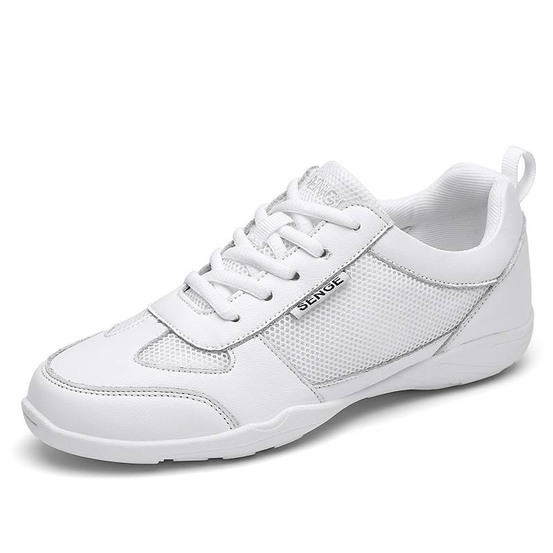 Trinity white new competitive shoes men and women la la la cheerleading group competition shoes children's fitness dance shoe mesh